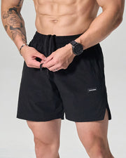 Stride Side Slit Stretch Shorts (Black)