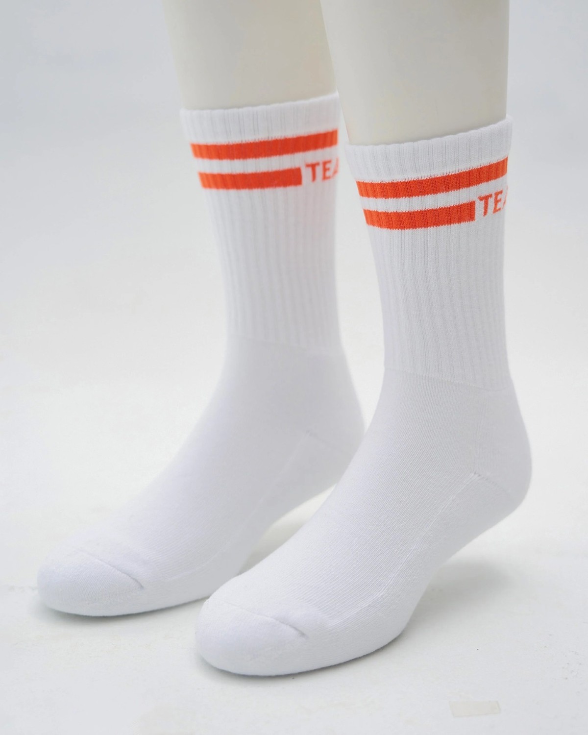 Double Stripe Socks (Orange/White)