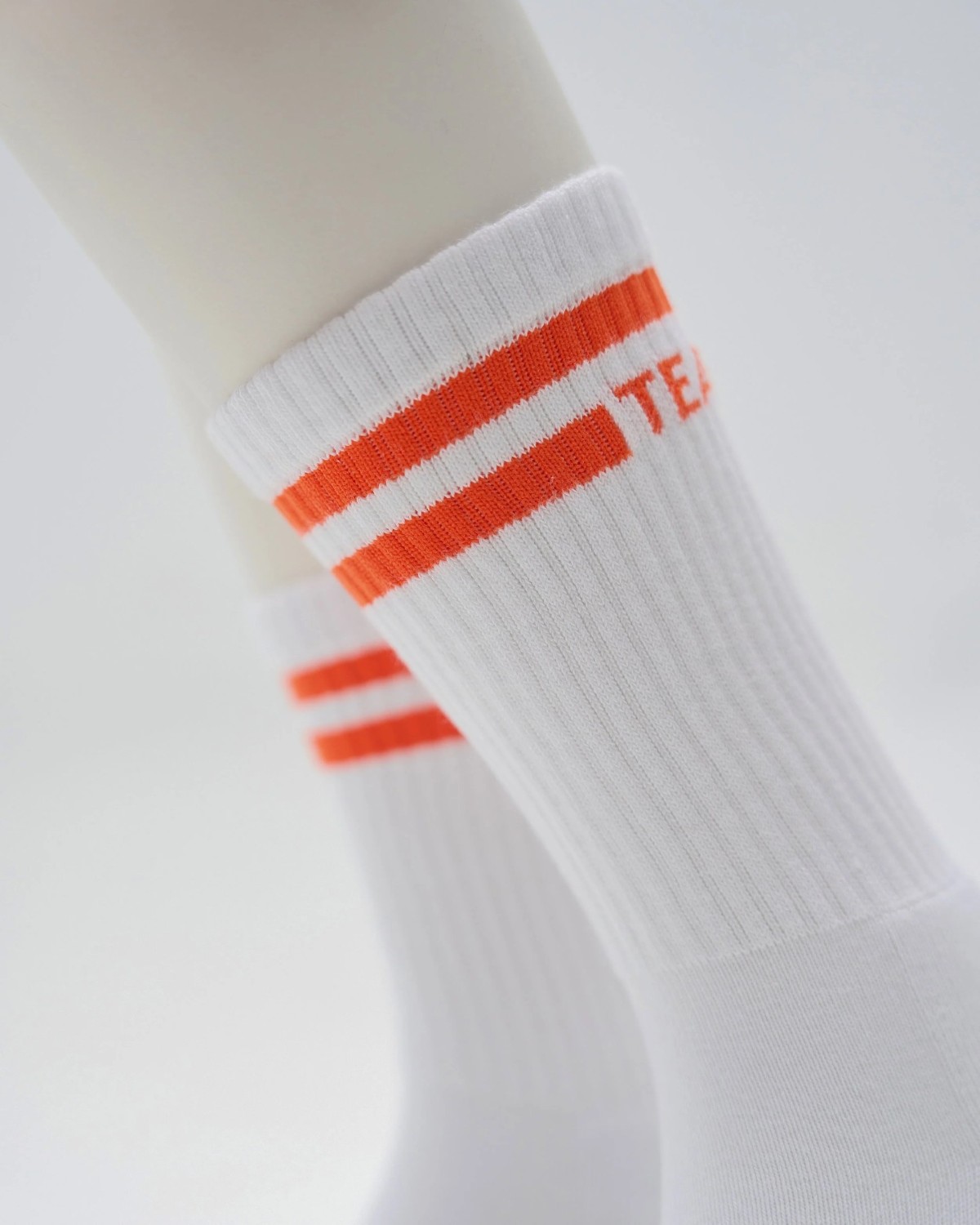 Double Stripe Socks (Orange/White)