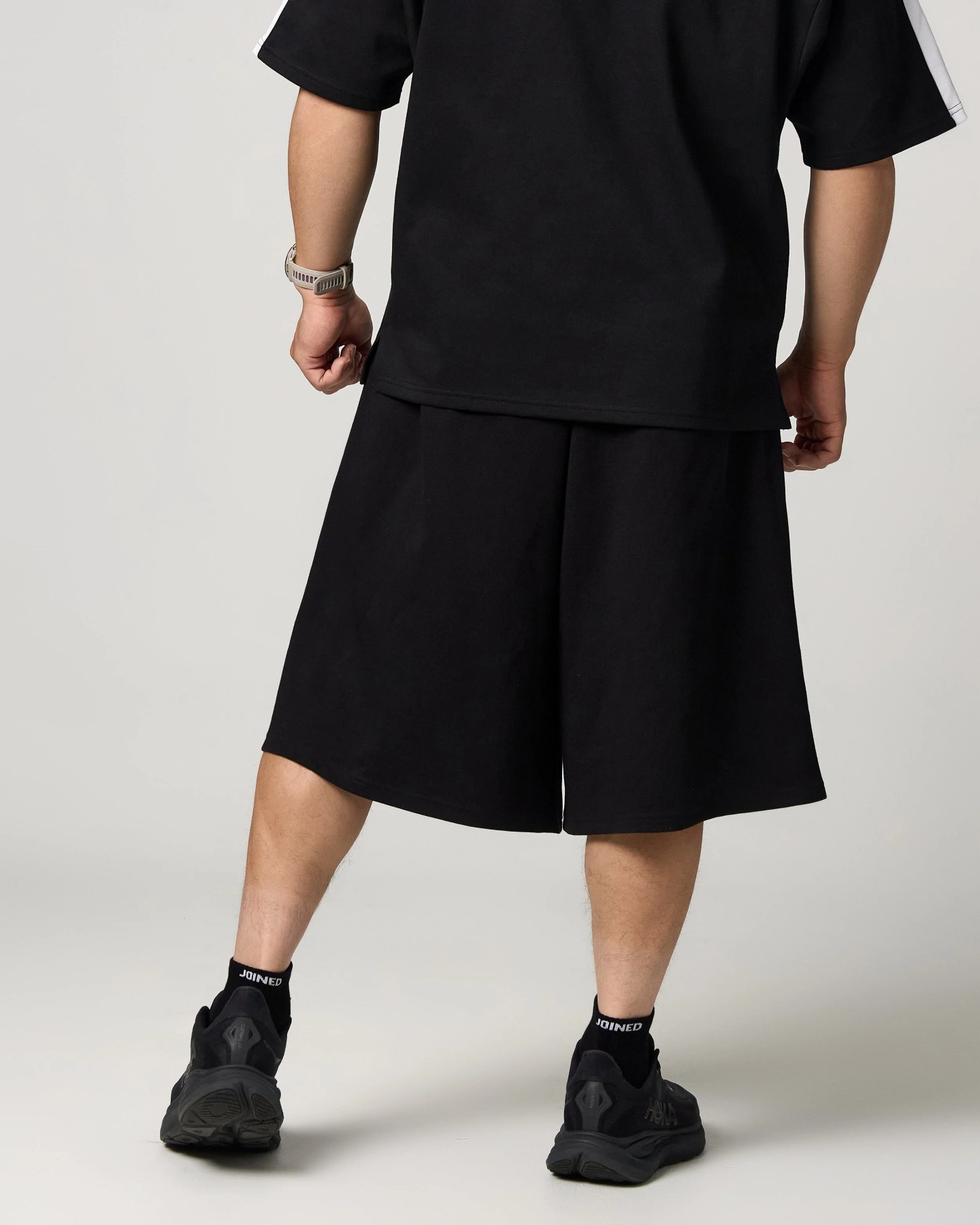 Logo Wide Half Pants (Black)
