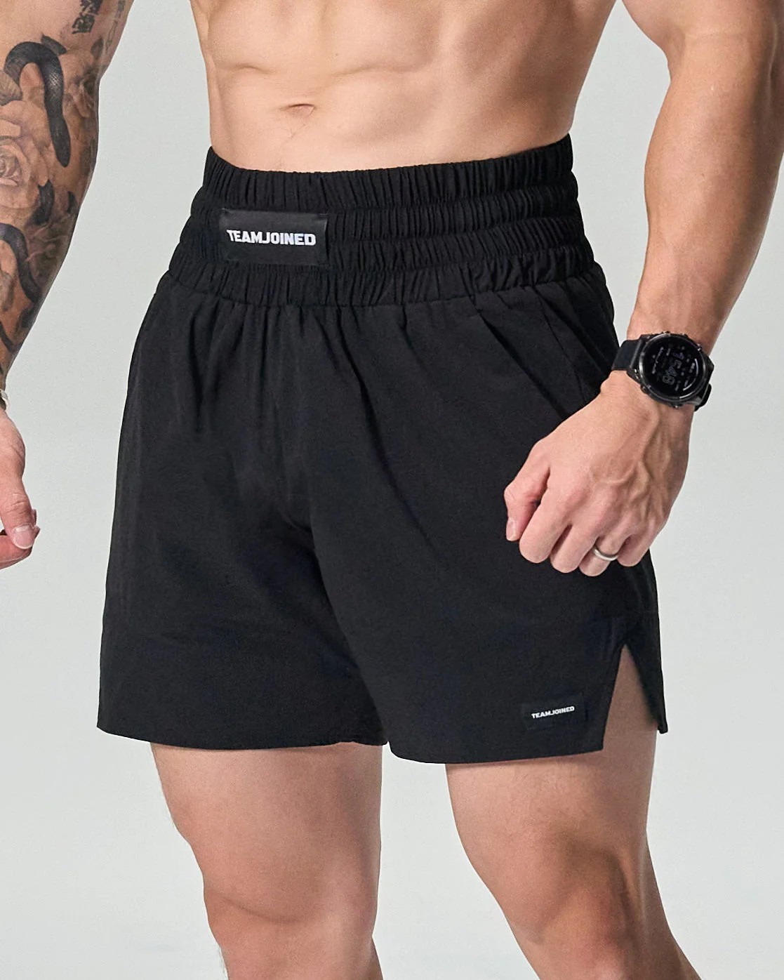 RING Side Slit Stretch Shorts (Black)
