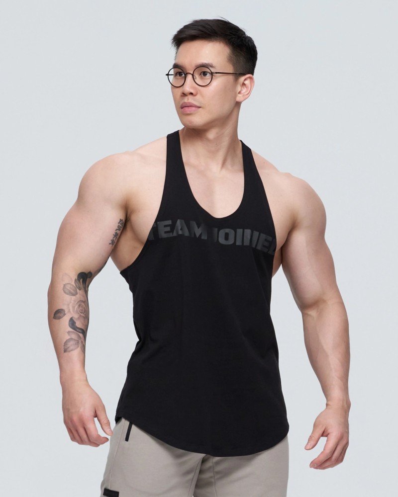 Raw Cresent Muscle Stringer (All Black)
