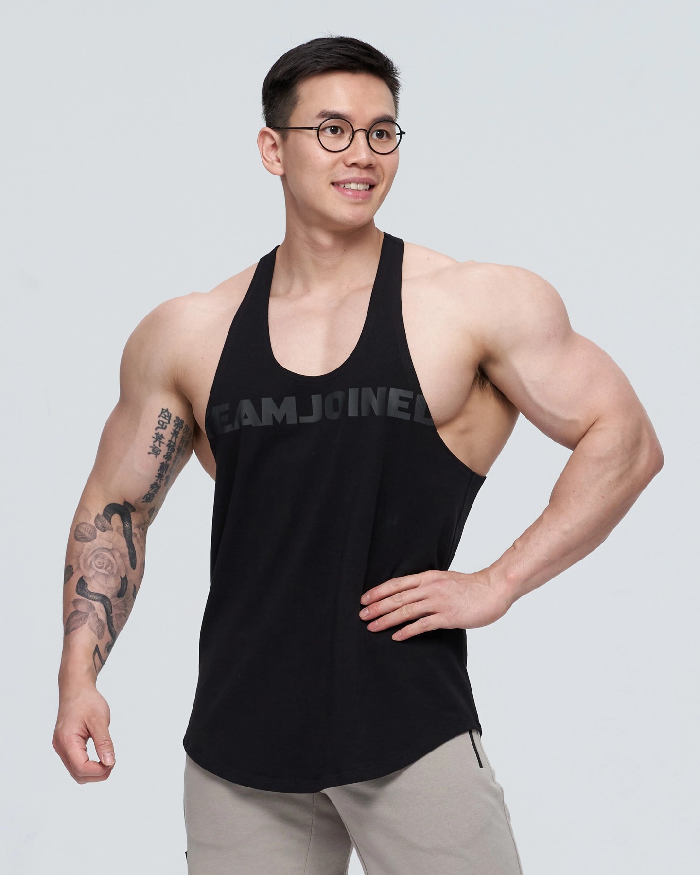 Raw Cresent Muscle Stringer (All Black)