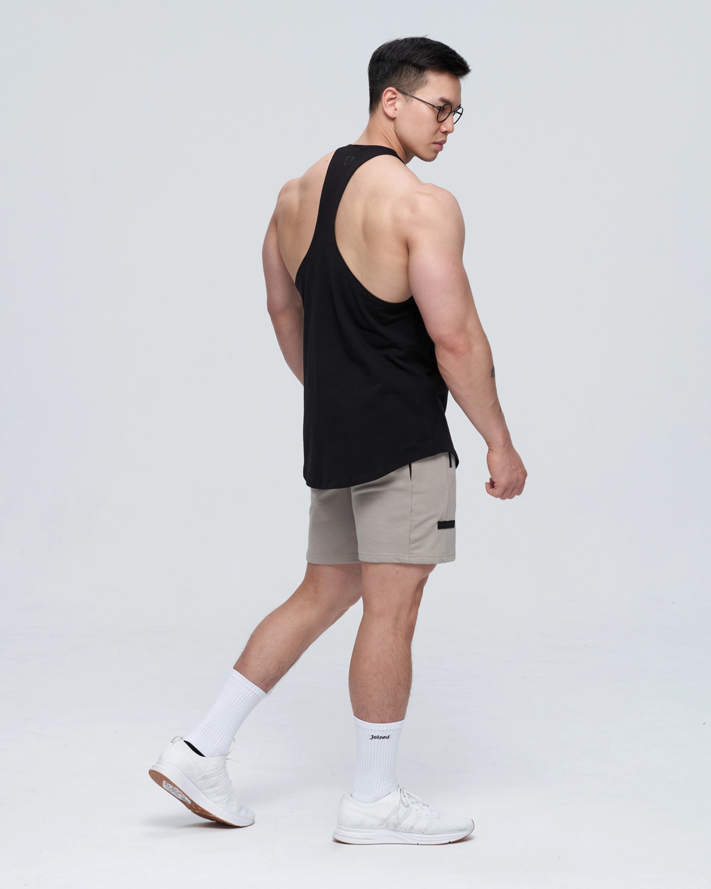 Raw Cresent Muscle Stringer (All Black)