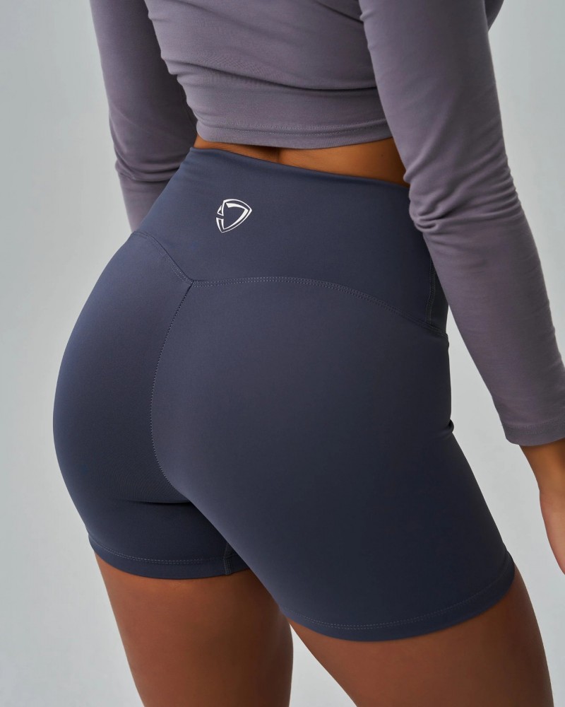 Essential High-Waisted Shorts 4" (Indigo)