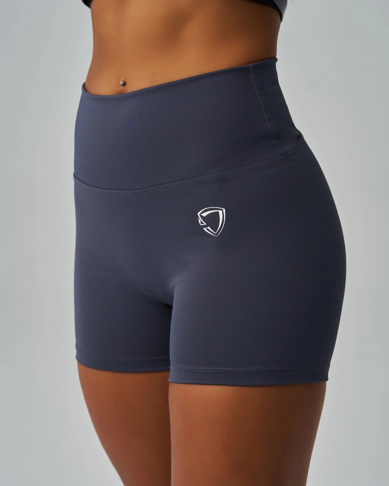 Essential High-Waisted Shorts 4" (Indigo)