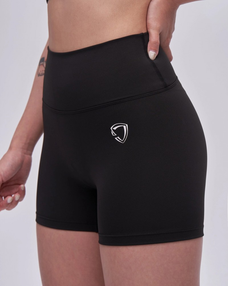 Essential High-Waisted Shorts 4" (Black)