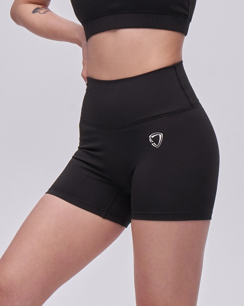 Essential High-Waisted Shorts 4" (Black)