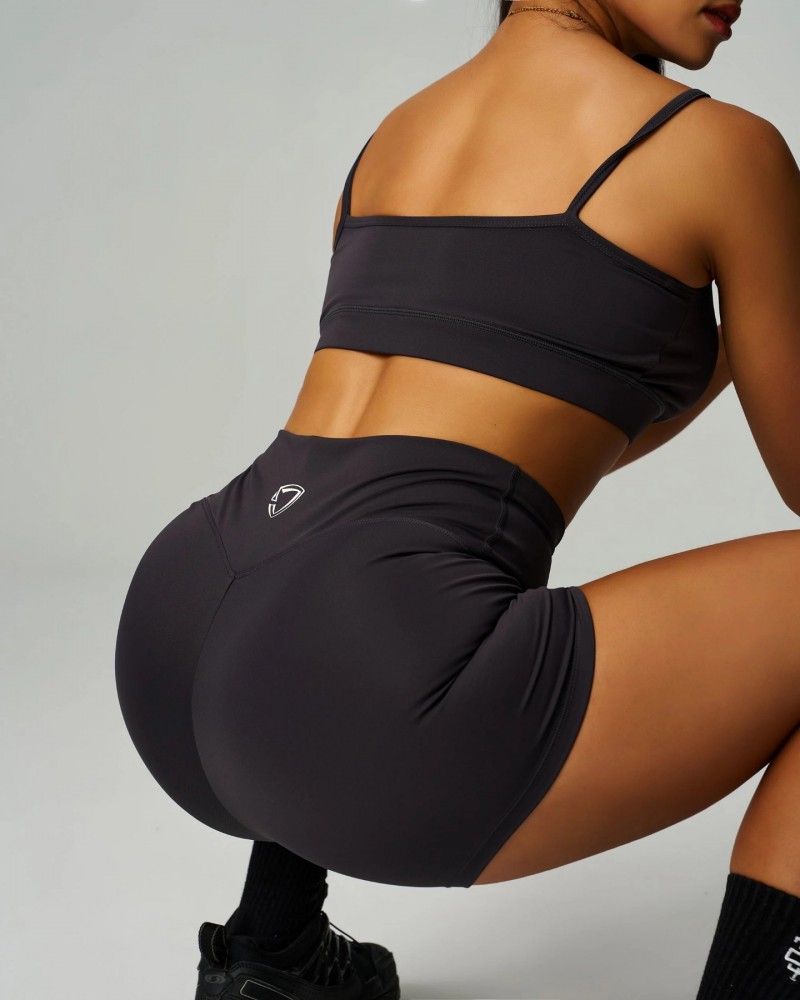 Essential High-Waisted Shorts 4" (Grey)