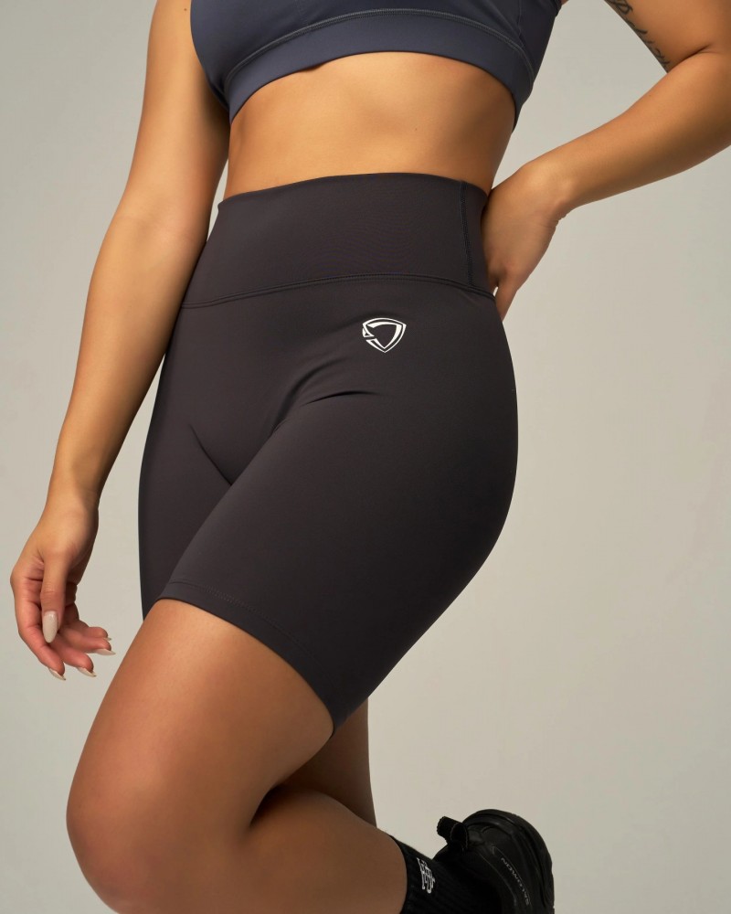 Essential High-Waisted Shorts 8" (Grey)