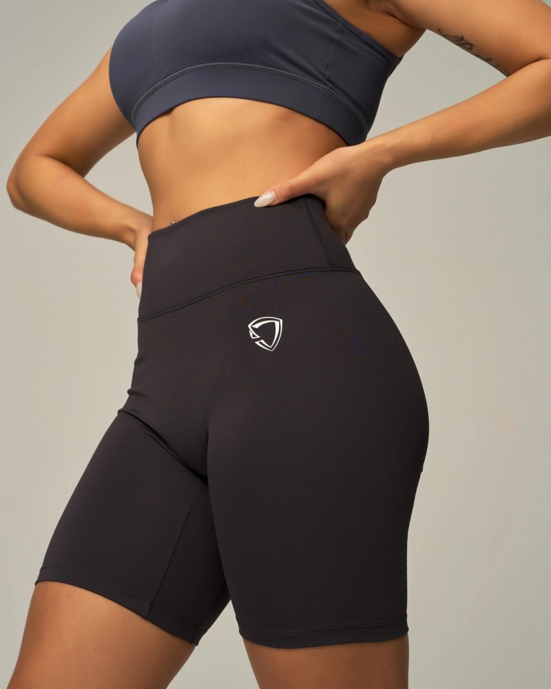 Essential High-Waisted Shorts 8" (Grey)