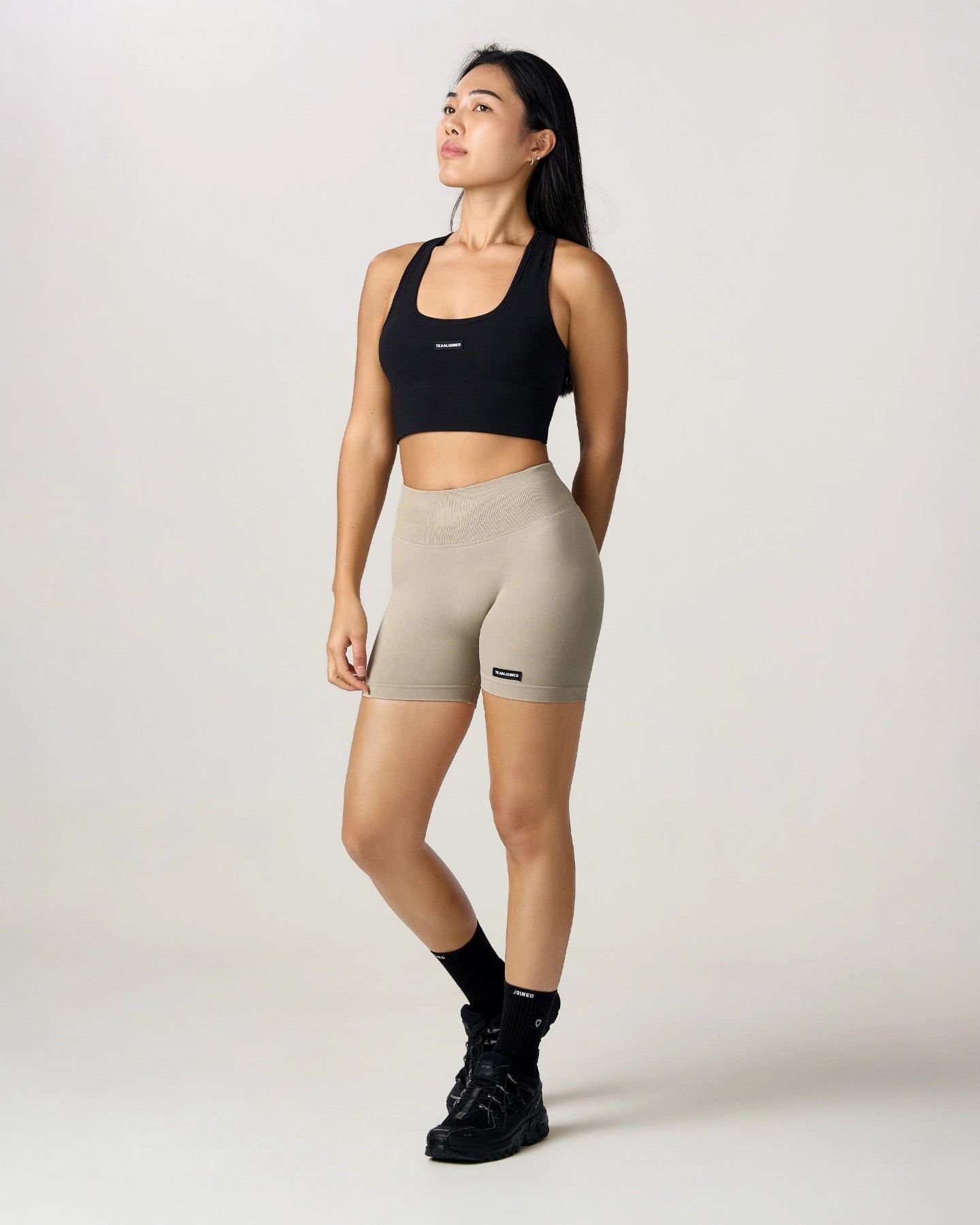 Label Seamless High-Waisted Shorts 4" (Ivory)