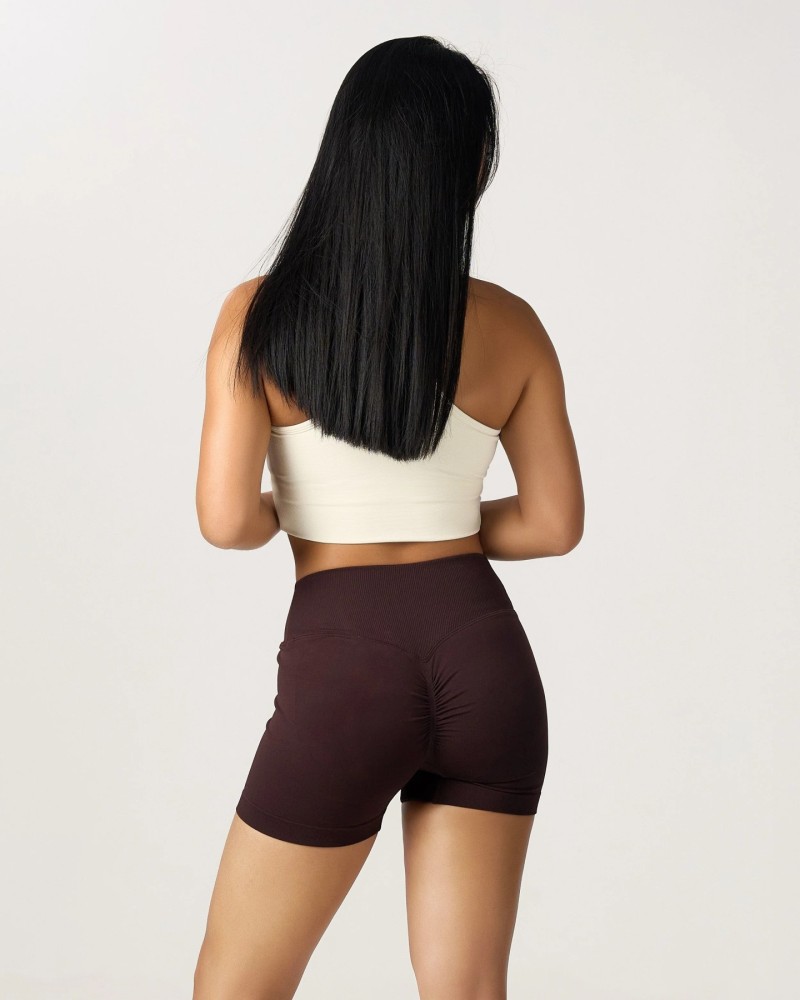 Label V-Waist Sculpt Shorts (Chocolate)